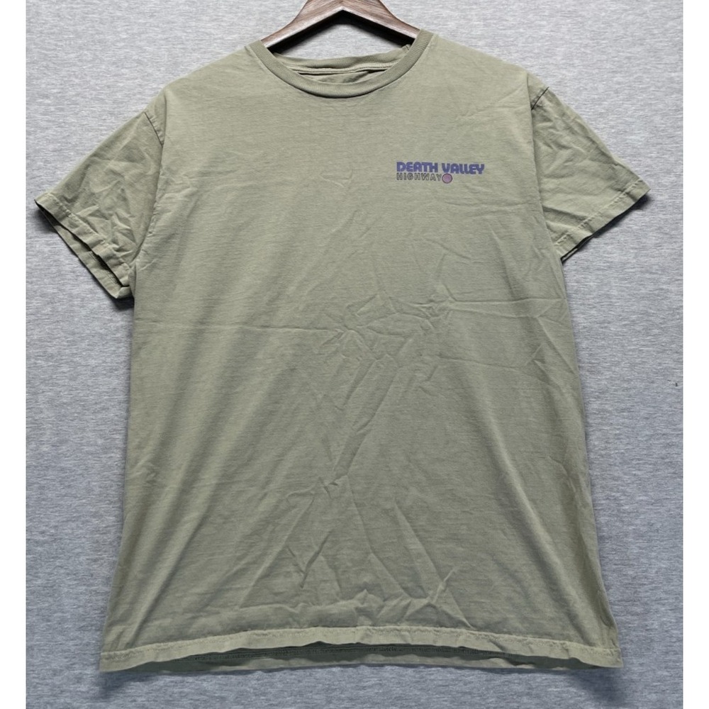 Bowery Supply Co T Shirt Mens Medium Olive Green Graphic Death Valley Highway